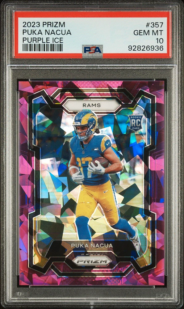 2023 Panini Prizm 357 Puka Nacua Purple Ice PSA 10
