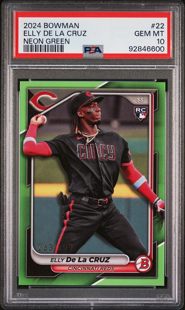 2024 Bowman 22 Elly De La Cruz Neon Green PSA 10