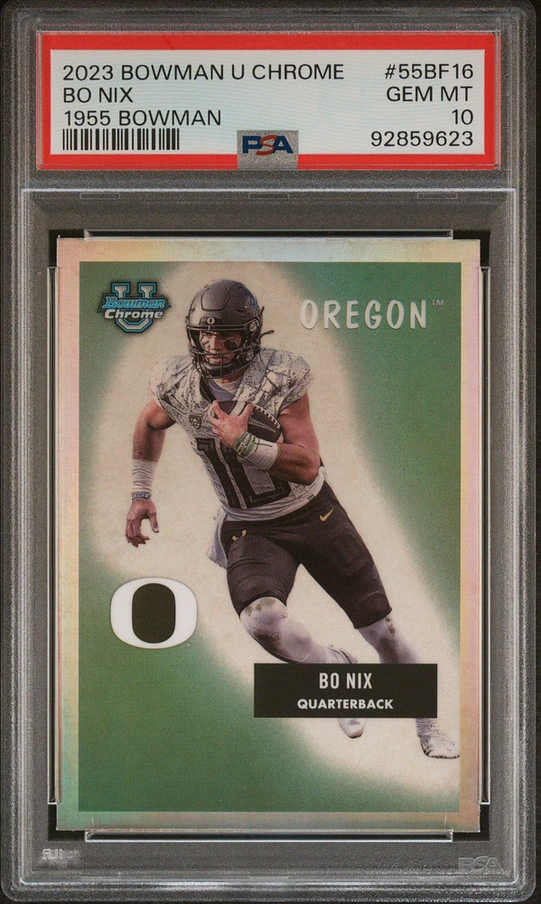 2023 Bowman University Chrome 1955 Bowman 55bf16 Bo Nix PSA 10