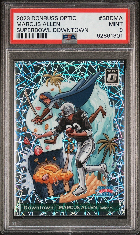 2023 Panini Donruss Optic Super Bowl Downtown Sbdma Marcus Allen PSA 9