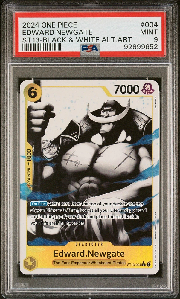 2024 One Piece Ultra Deck-the Three Brothers 004 Edward Newgate Black & White Alternate Art PSA 9