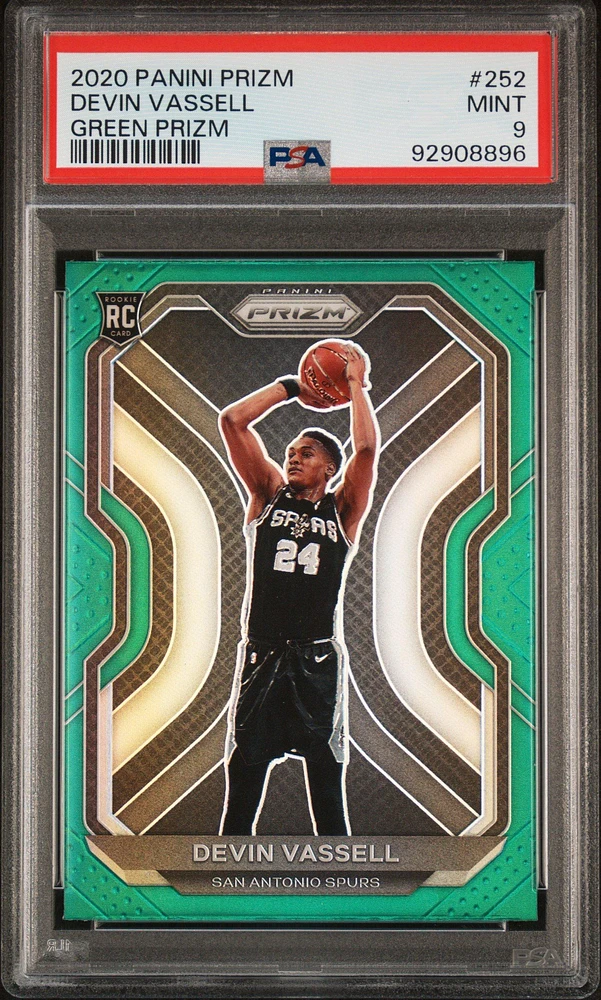 2020 Panini Prizm 252 Devin Vassell Green Prizm PSA 9