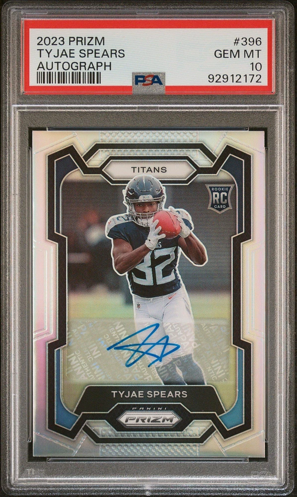 2023 Panini Prizm 396 Tyjae Spears Autograph PSA 10