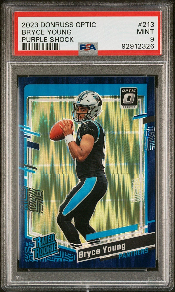 2023 Panini Donruss Optic 213 Bryce Young Purple Shock PSA