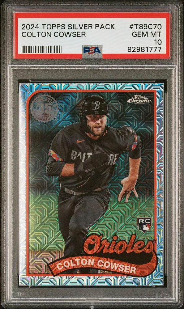 2024 Topps Silver Pack 1989 Chrome Promo T89c70 Colton Cowser PSA 10