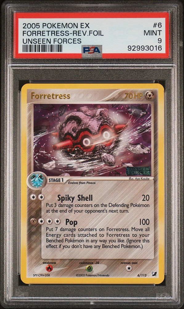 2005 Pokemon Ex Unseen Forces 6 Forretress-reverse Foil PSA 9