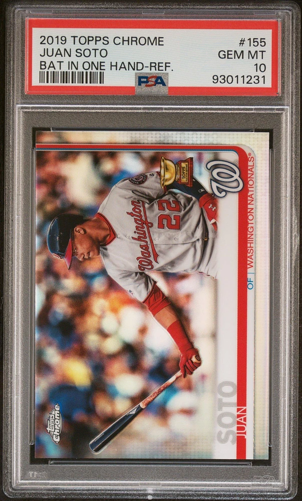 2019 Topps Chrome 155 Juan Soto Bat In One Hand-refractor PSA 10