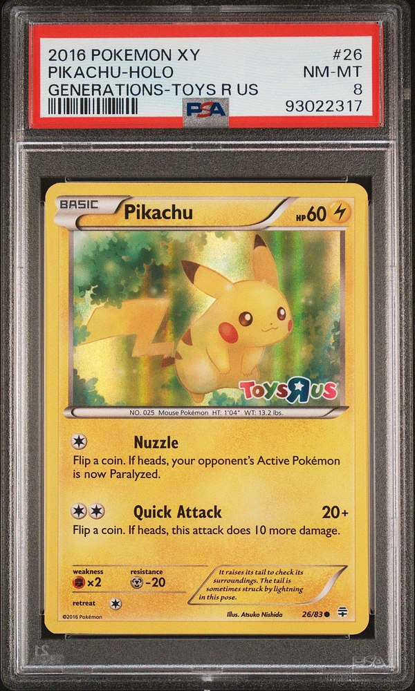 2016 Pokemon Xy Generations 26 Pikachu-holo Toys R Us PSA