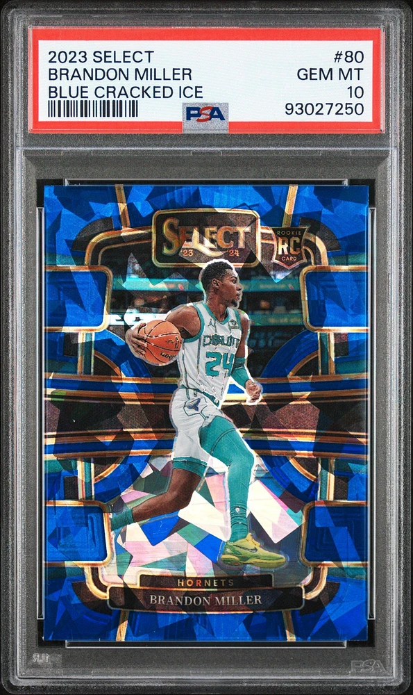 2023 Panini Select Brandon Miller Blue Cracked Ice PSA 10