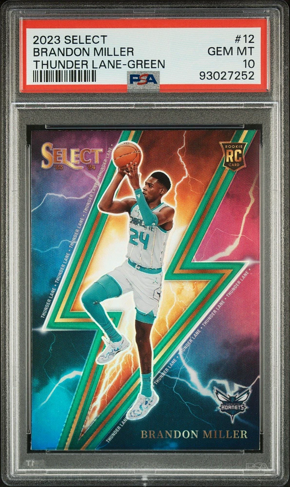2023 Panini Select Thunder Lane 12 Brandon Miller Green Prizm PSA 10