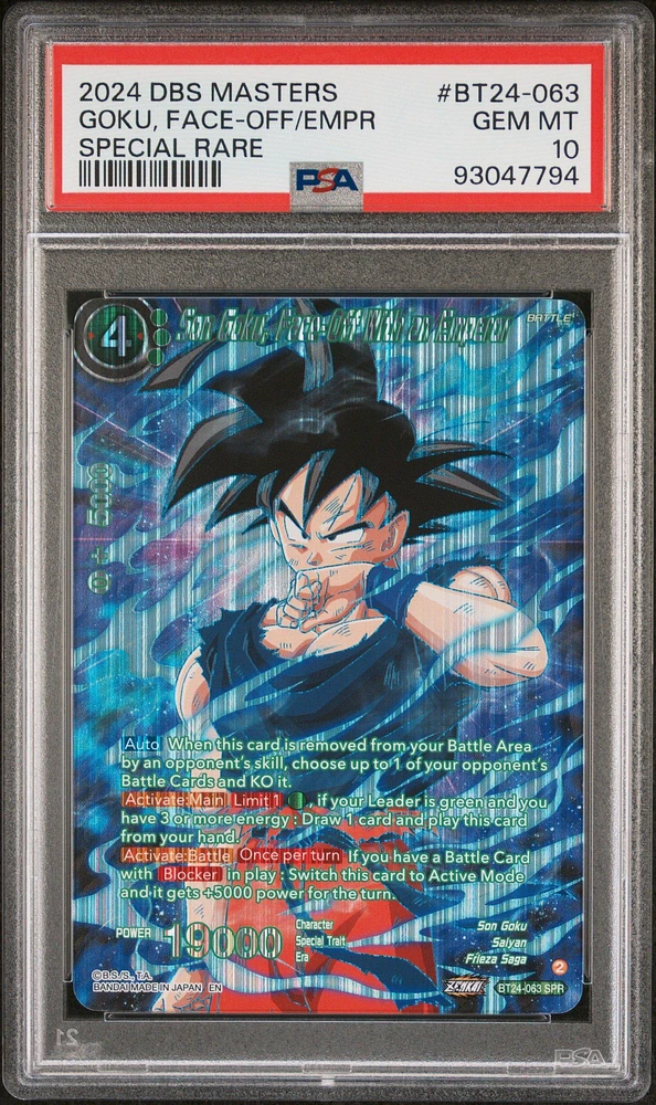 2024 Dragon Ball Super Card Game Masters Series 24 Beyond Generations Bt24-063 Ss4 Son Goku, Face-off With An Emperor Special Rare PSA 10