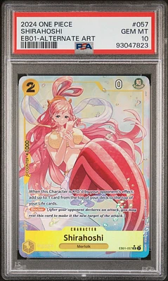 2024 One Piece Extra Booster -memorial Collection- 057 Shirahoshi Alternate Art PSA 10