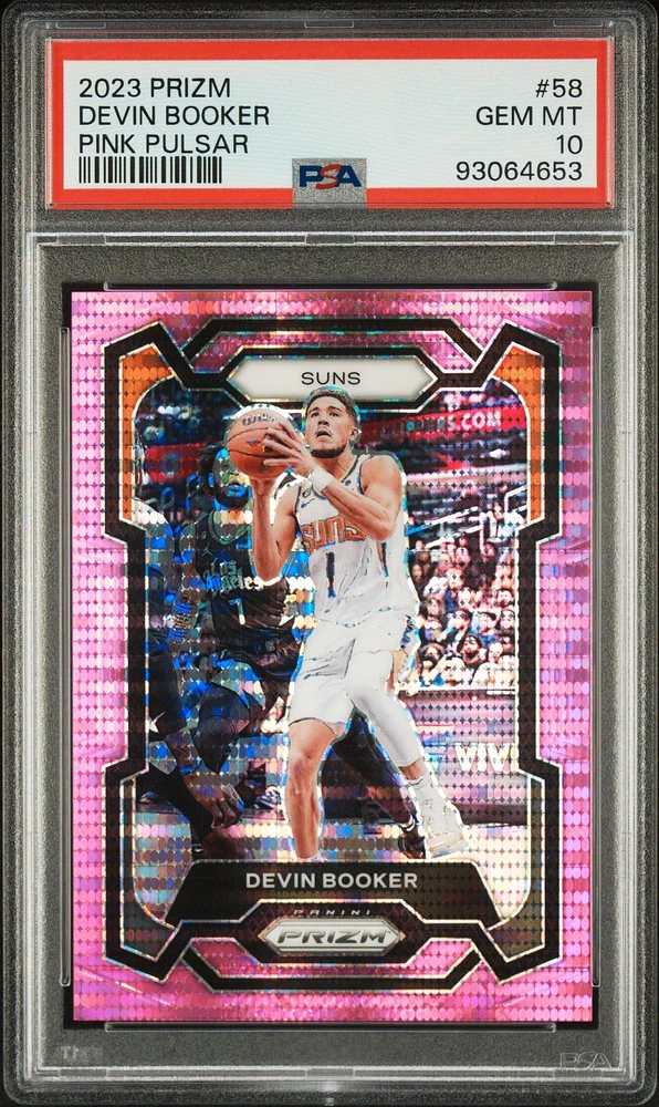 2023 Panini Prizm 58 Devin Booker Pink Pulsar PSA 10
