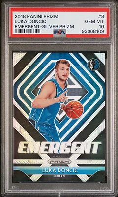 2018 Panini Prizm Emergent 3 Luka Doncic Silver Prizm PSA 10
