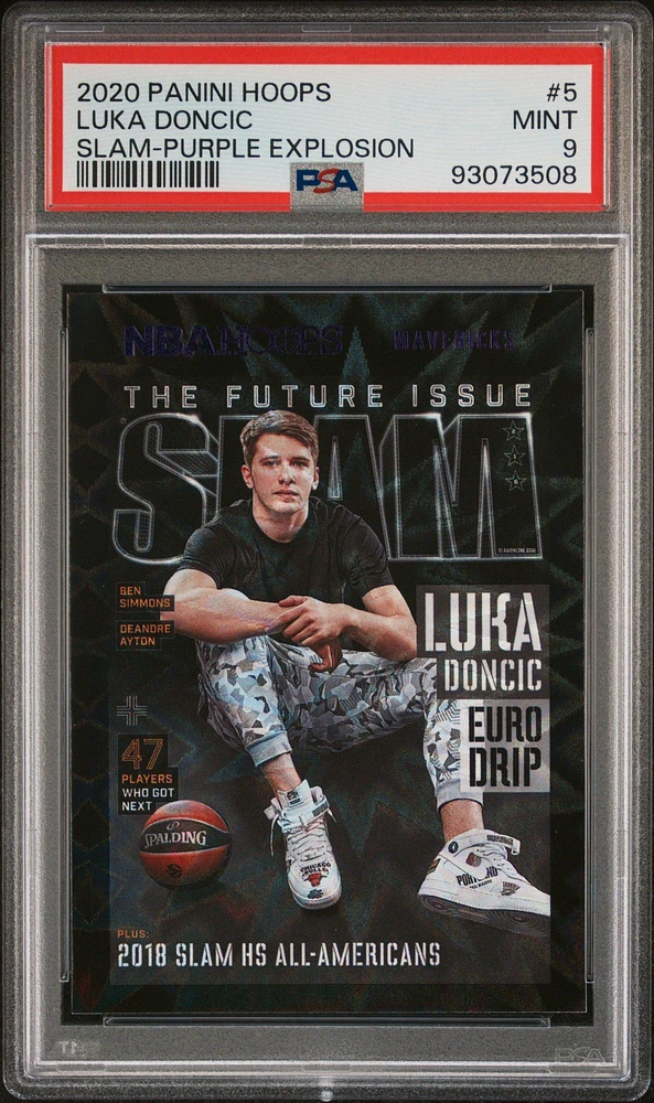 2020 Panini Hoops Slam 5 Luka Doncic Purple Explosion PSA 9