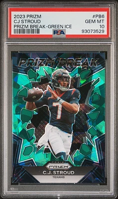2023 Panini Prizm Prizm Break Pb6 Cj Stroud Green Ice PSA 10