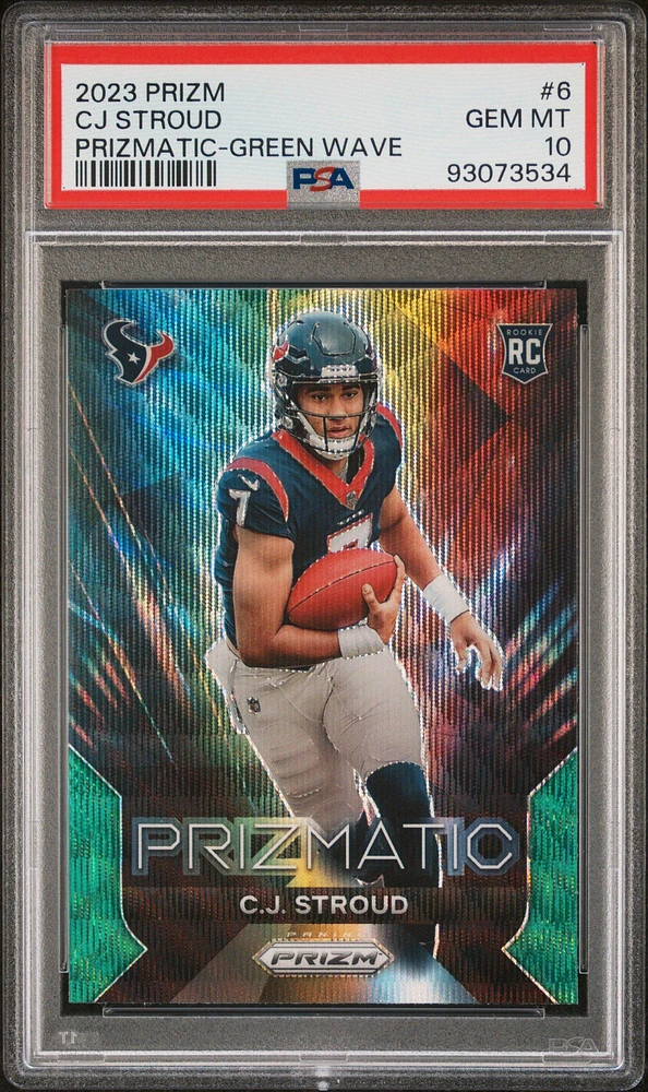 2023 Panini Prizm Prizmatic 6 Cj Stroud Green Wave PSA 10