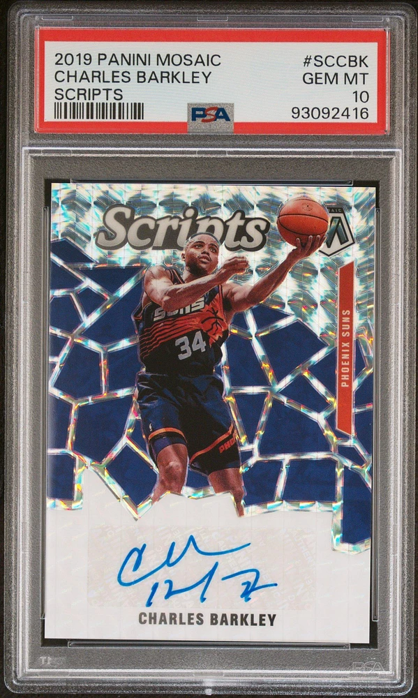 2019 Panini Mosaic Scripts Sccbk Charles Barkley PSA 10
