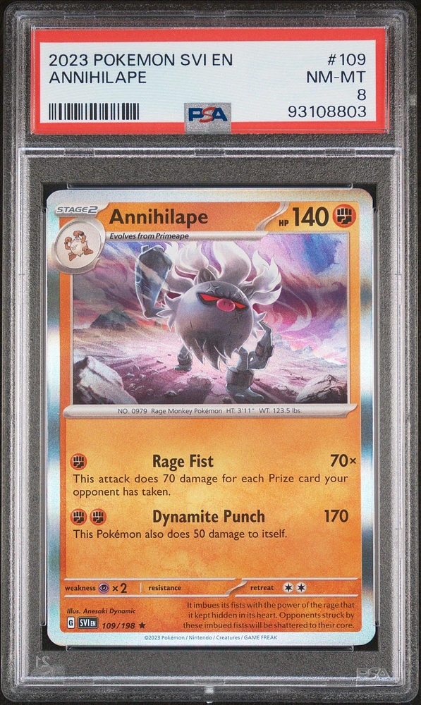 2023 Pokemon Svi En-scarlet & Violet 109 Annihilape PSA 8