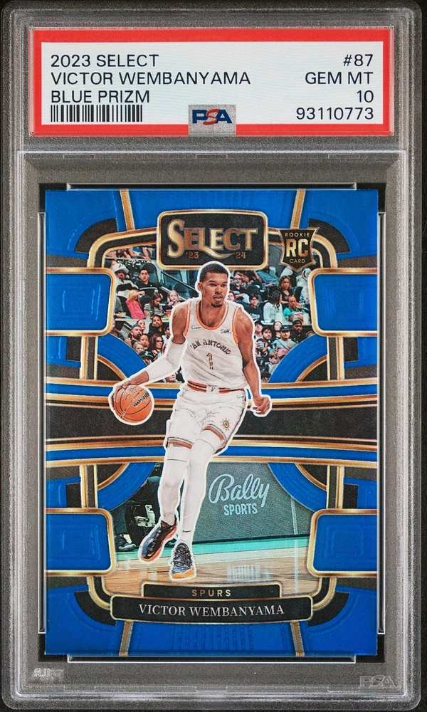 2023 Panini Select 87 Victor Wembanyama Blue Prizm PSA