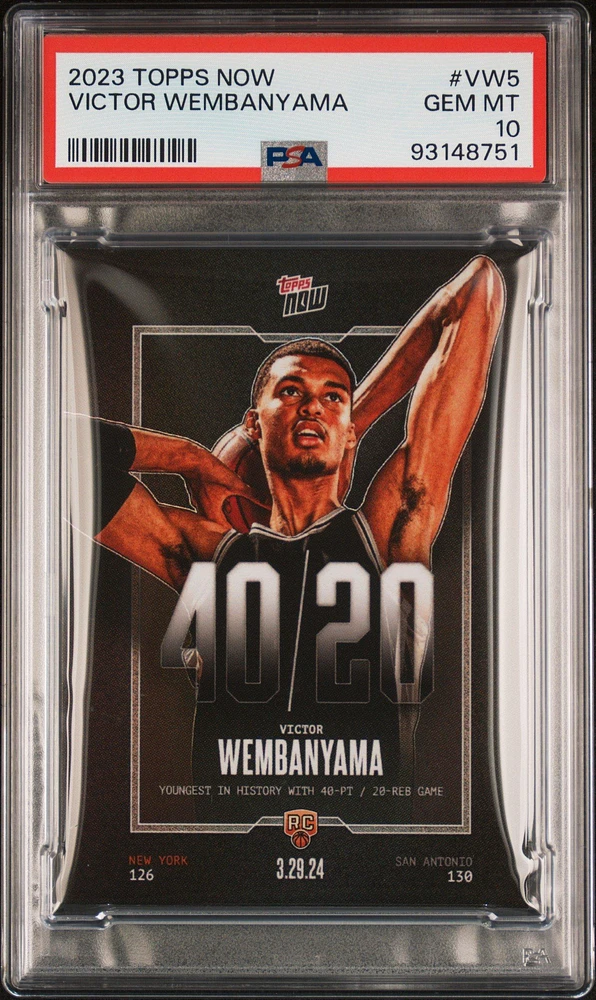 2023 Topps Now Vw5 Victor Wembanyama PSA