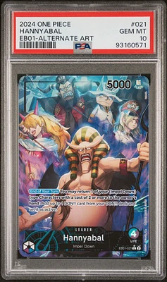 2024 One Piece Extra Booster -memorial Collection- 021 Hannyabal Alternate Art PSA 10