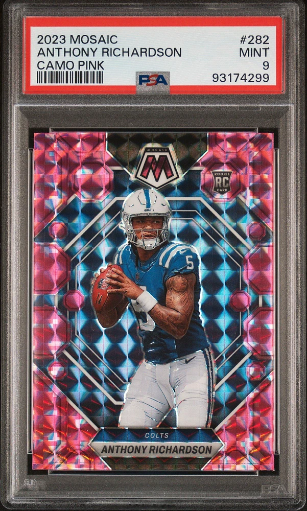 2023 Panini Mosaic 282 Anthony Richardson Camo Pink PSA 9