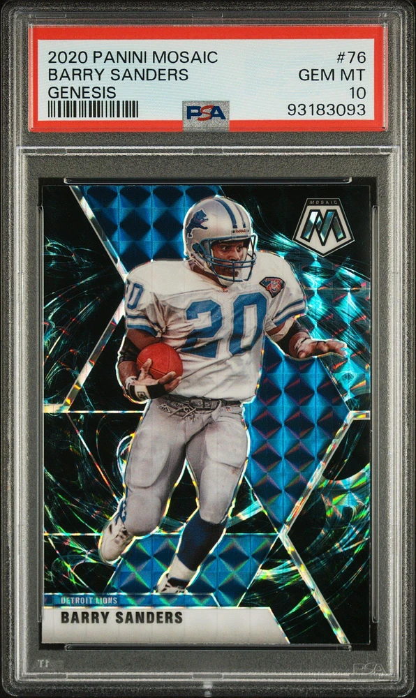 2020 Panini Mosaic 76 Barry Sanders Genesis PSA 10