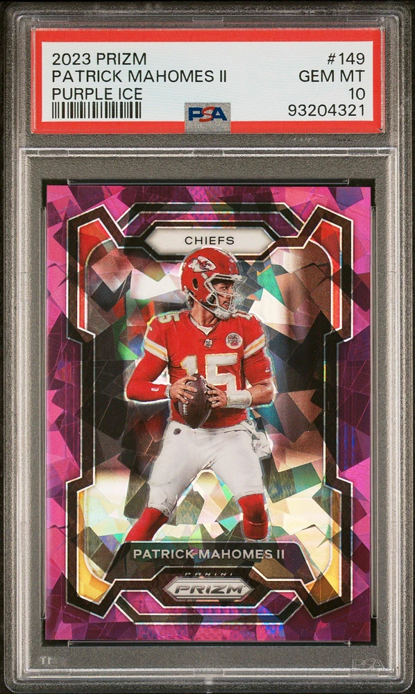 2023 Panini Prizm 149 Patrick Mahomes Ii Purple Ice PSA 10