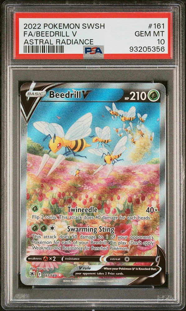 2022 Pokemon Sword & Shield Astral Radiance 161 Fa/beedrill V PSA 10