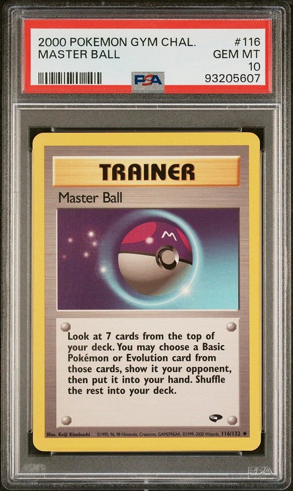 2000 Pokemon Gym Challenge 116 Master Ball PSA 10