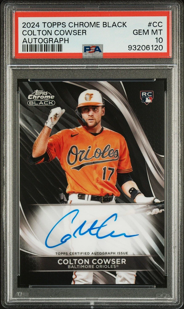 2024 Topps Chrome Black Autographs Cc Colton Cowser PSA 10