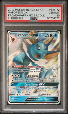 2019 Pokemon Sm Black Star Promo Sm172 Vaporeon Gx Vaporeon Gx Special Collection PSA 10