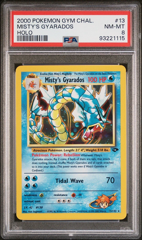 2000 Pokemon Gym Challenge 13 Misty's Gyarados PSA 8