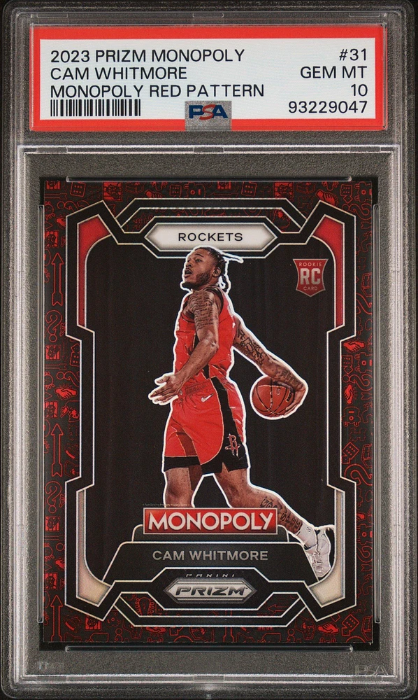 2023 Panini Prizm Monopoly 31 Cam Whitmore Monopoly Red Pattern PSA 10