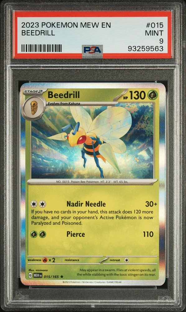 2023 Pokemon Mew En-151 015 Beedrill PSA 9