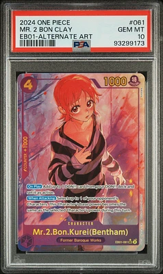 2024 One Piece Extra Booster -memorial Collection- 061 Mr. 2 Bon Clay Alternate Art PSA 10