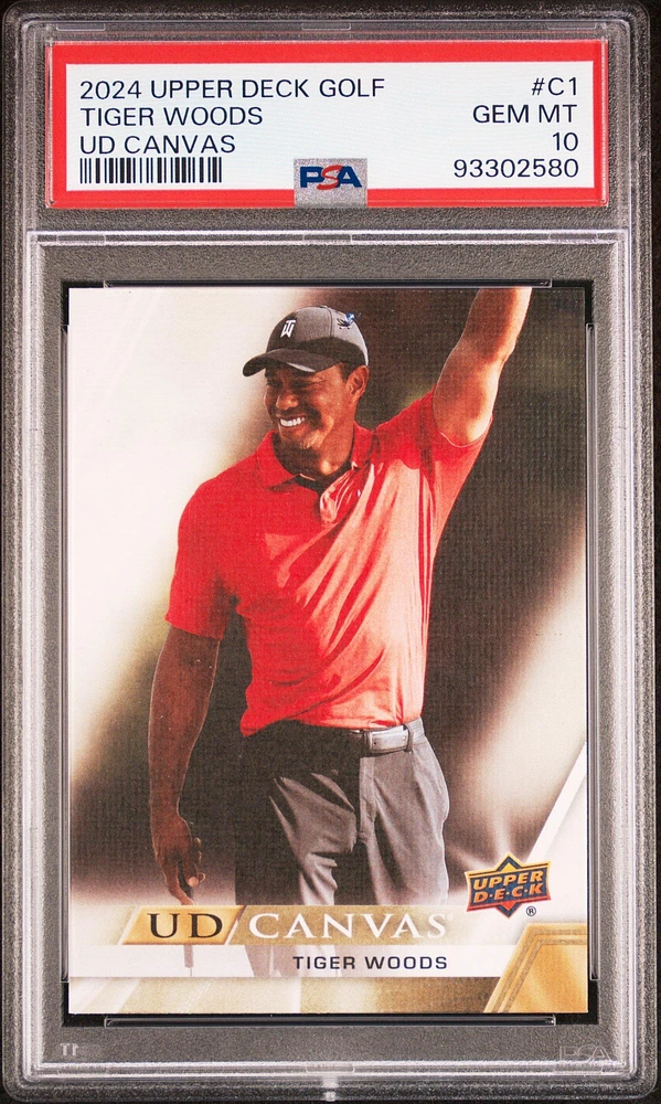 2024 Upper Deck Golf Ud Canvas C1 Tiger Woods PSA 10