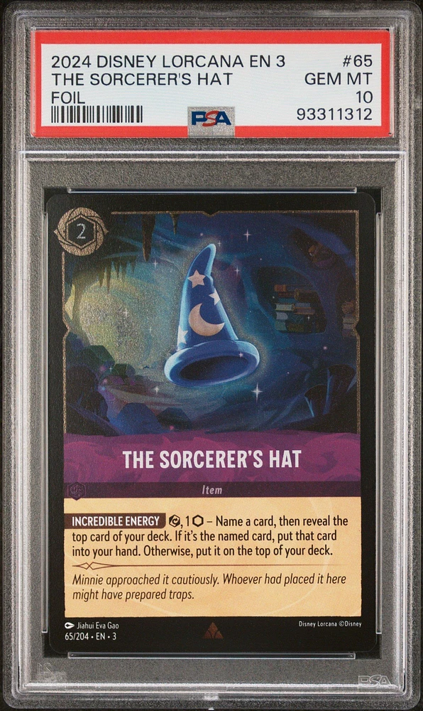 2024 Disney Lorcana En 3-into The Inklands 65 The Sorcerer's Hat Foil PSA 10