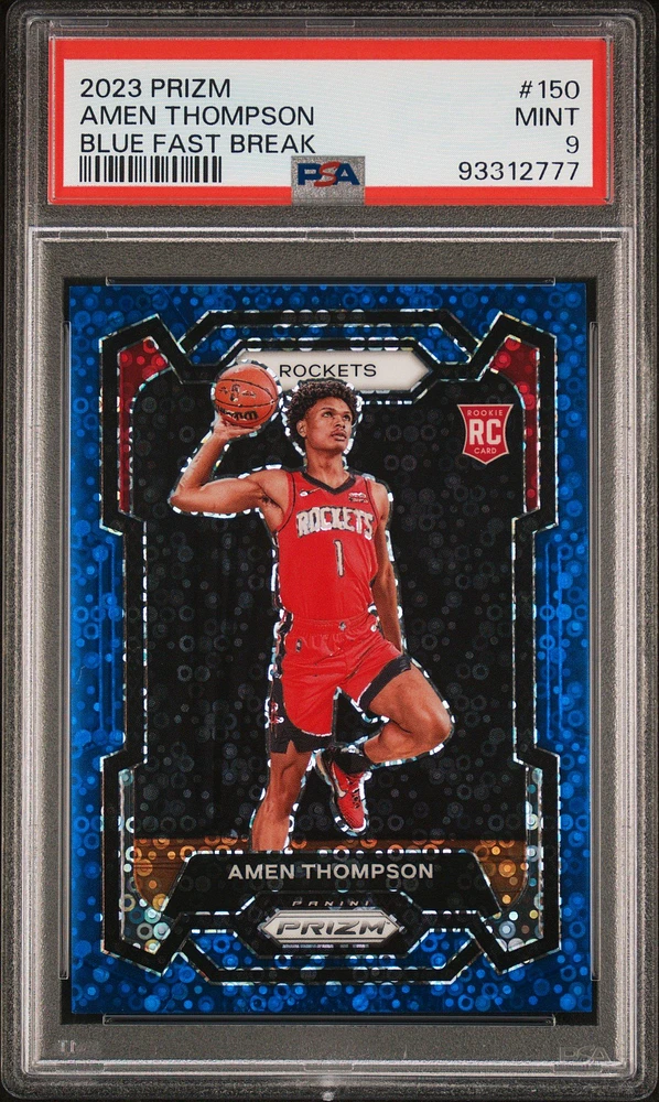 2023 Panini Prizm 150 Amen Thompson Blue Fast Break PSA 9