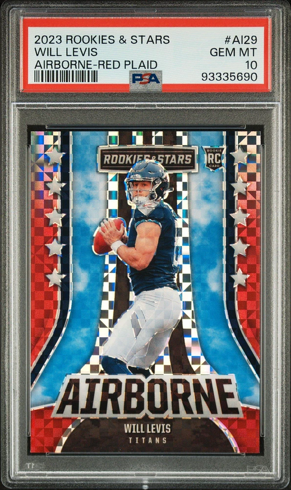 2023 Panini Rookies & Stars Airborne Ai29 Will Levis Red Plaid PSA 10