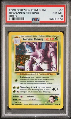 2000 Pokemon Gym Challenge 7 Giovanni's Nidoking Holo PSA 8