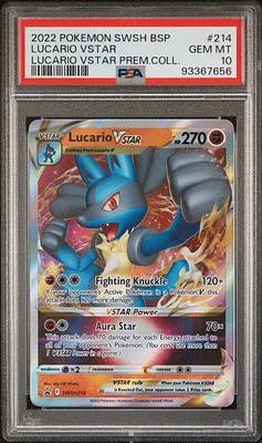 2022 Pokemon Swsh Black Star Promo 214 Lucario Vstar Lucario Vstar Premium Collection PSA 10