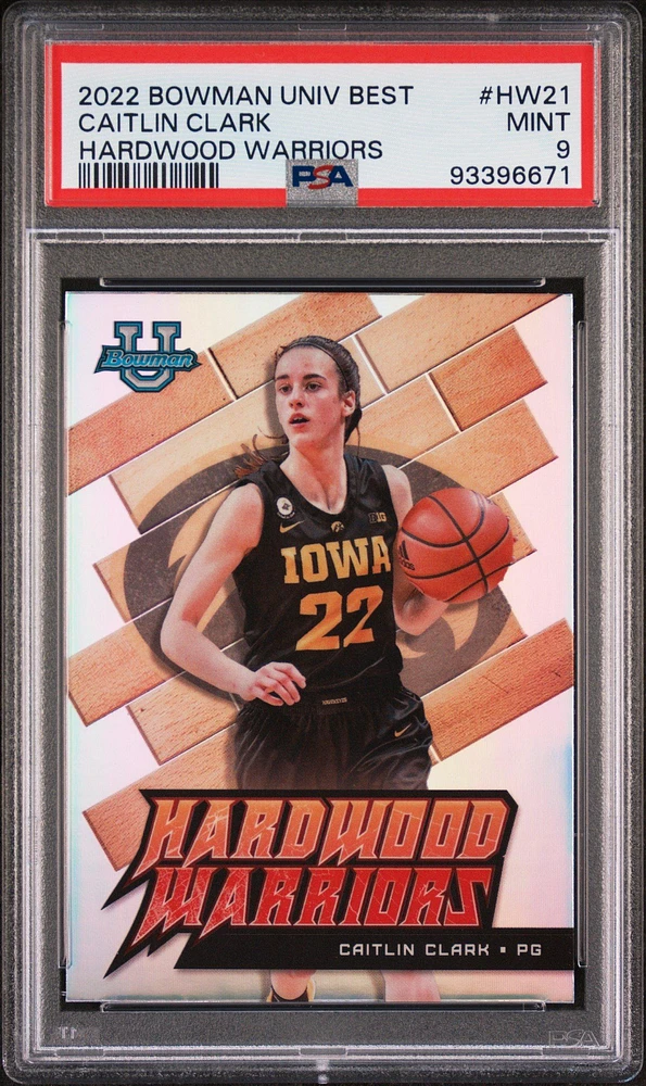 2022 Bowman University Best Hardwood Warriors Hw21 Caitlin Clark PSA 9