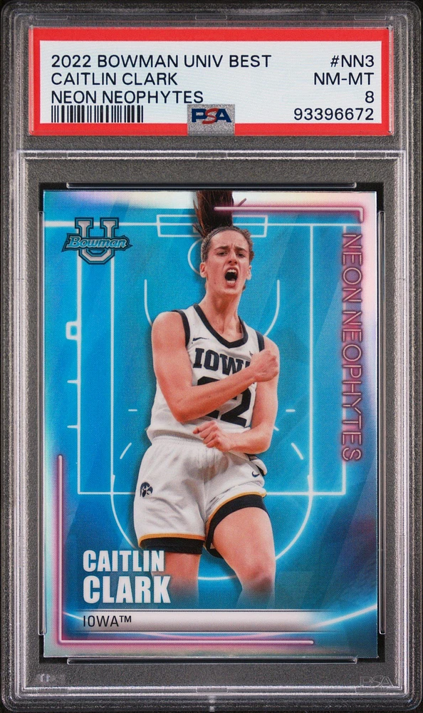 2022 Bowman University Best Neon Neophytes Nn3 Caitlin Clark PSA 8