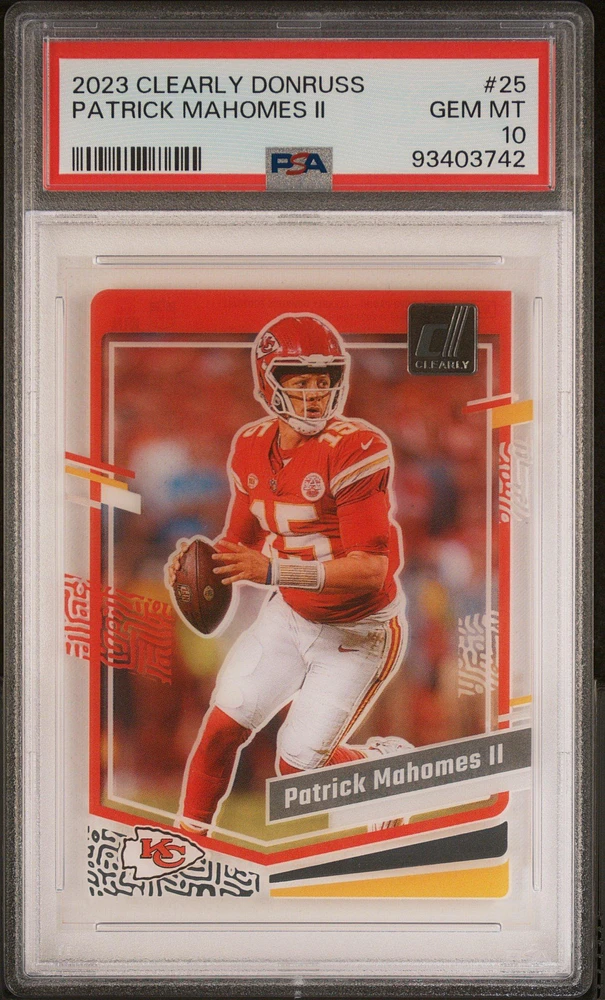 2023 Panini Clearly Donruss 25 Patrick Mahomes Ii PSA 10