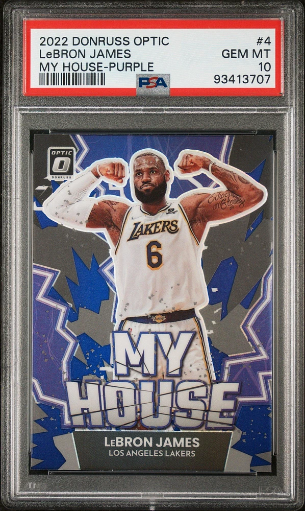 2022 Panini Donruss Optic My House 4 Lebron James Purple PSA 10