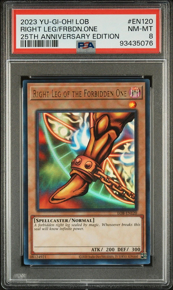 2023 Yu-gi-oh! Legend Of Blue Eyes White Dragon 25th Anniversary Edition En120 Right Leg Of The Forbidden One PSA 8