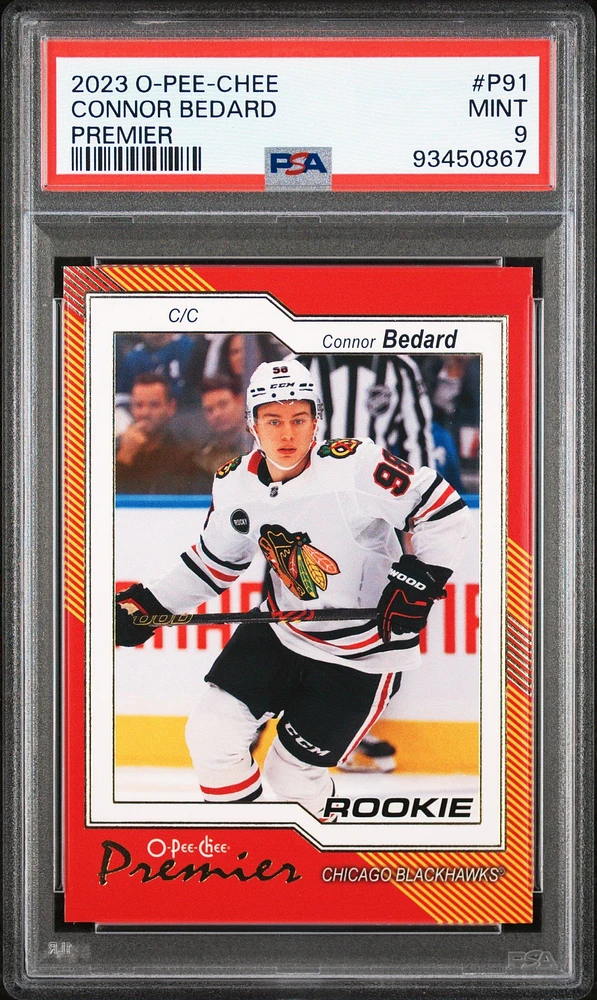 2023 Upper Deck O-pee-chee O-pee-chee Premier P91 Connor Bedard PSA 9