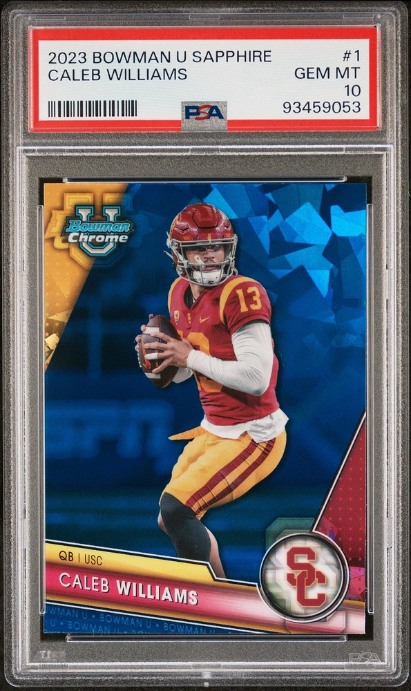 2023 Bowman University Chrome Sapphire 1 Caleb Williams PSA 10